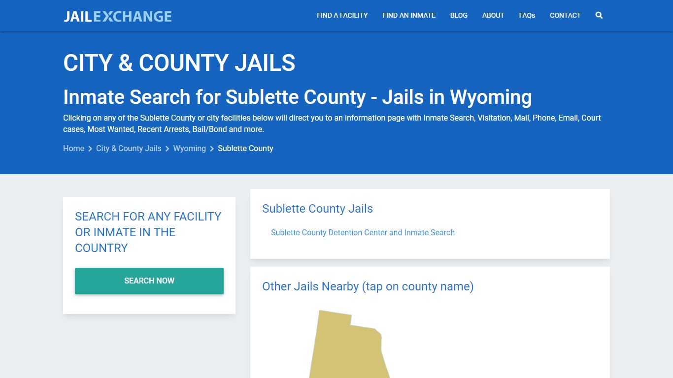 Inmate Search for Sublette County | Jails in Wyoming - Jail Exchange